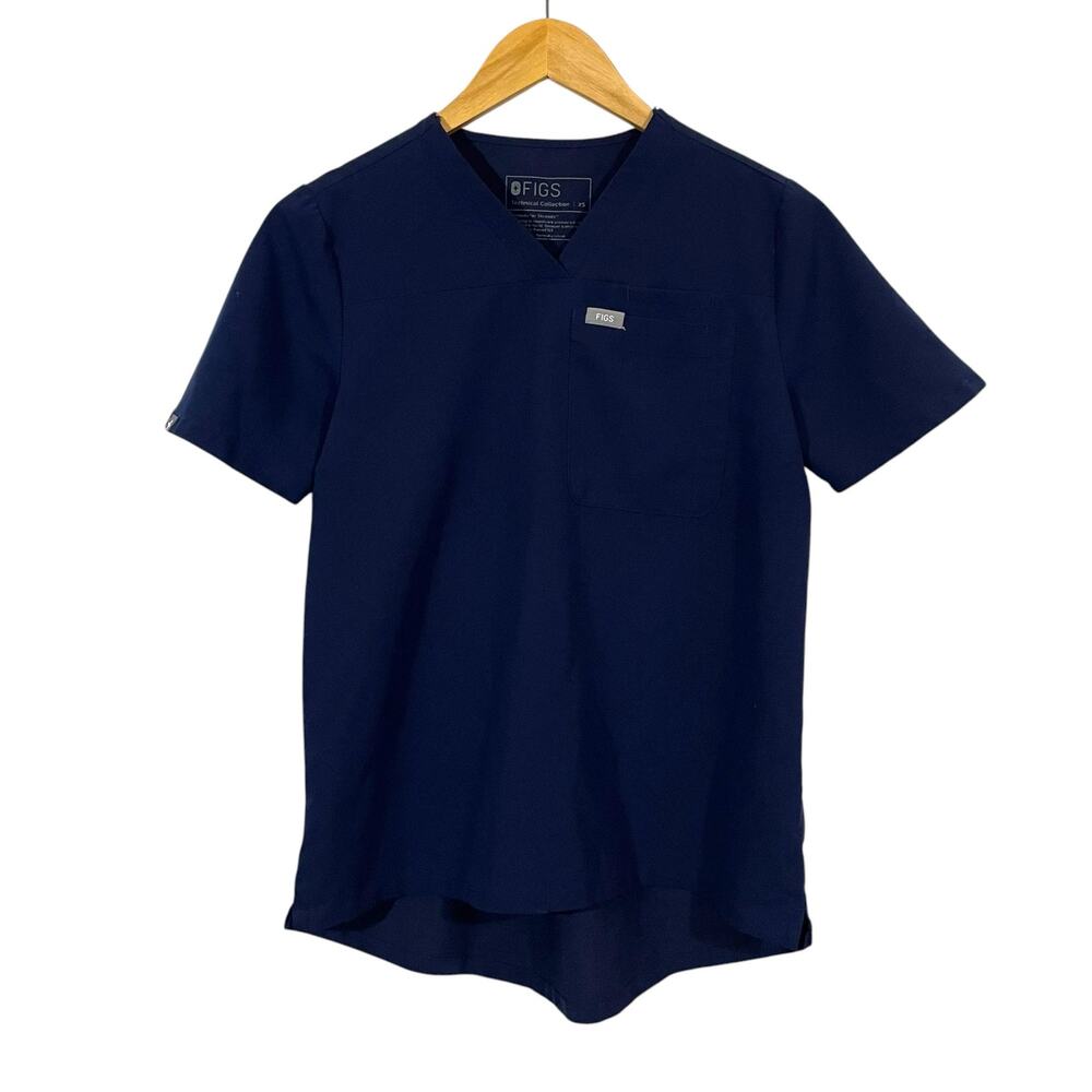 FIGS Kaya Classic V Neck Scrub Top - Blue - XS